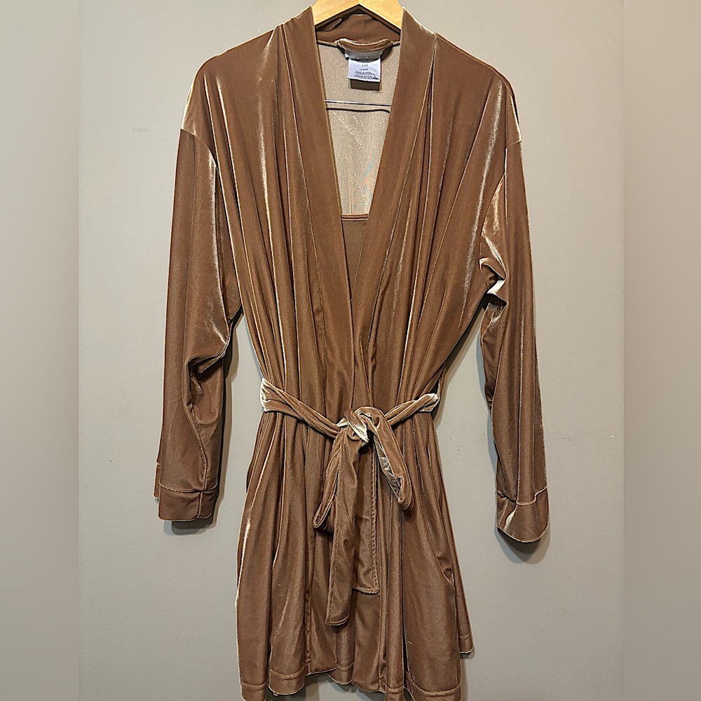 HIDDEN FANTASIES Vintage Velour Robe & Nightgown Set